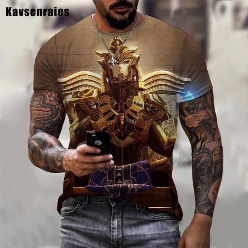

Мужская повседневная футболка с 3D-рисунком «Доспехи Ангела-Воина», портретным принтом с золотой иллюстрацией, обычный выпуск, круглый вырез, машинная стирка, повседневная одежда 6XL