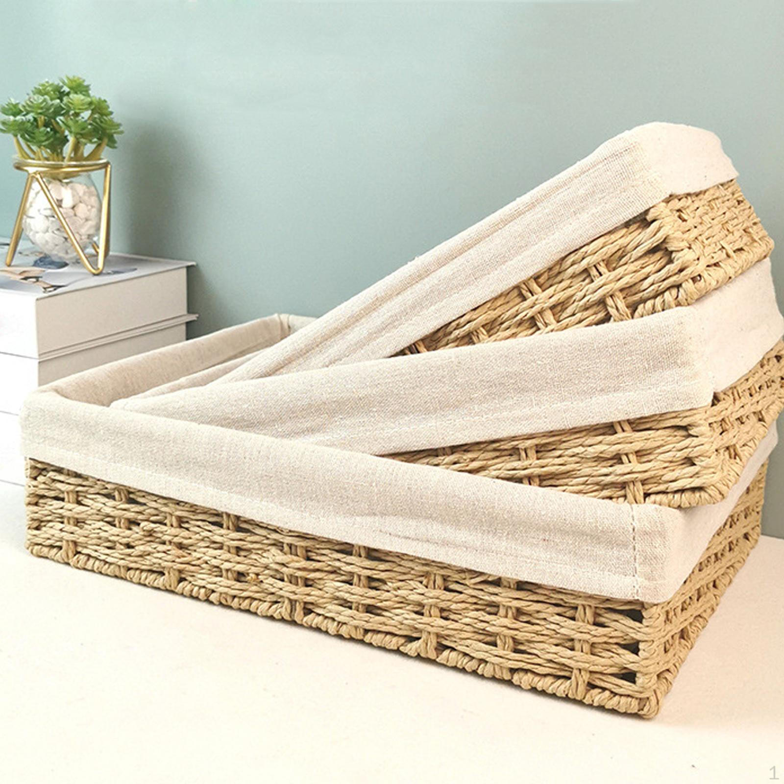 

Корзина для хранения ручной работы, настольный органайзер для мелочей, плетеные корзины для завтрака beige yellow