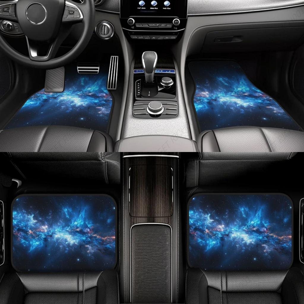 Blue Galaxy Funny Car Foot Mat Set Of 4 Pieces Set Carpet Floor Mats For Cars, Auto Accessories Front Rear