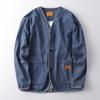 Japan Retro Heavy Washing Workwear Clothes Cotton Denim Jacket Men's Trendy Cardigan Top Taoist Robe Men's Jacket