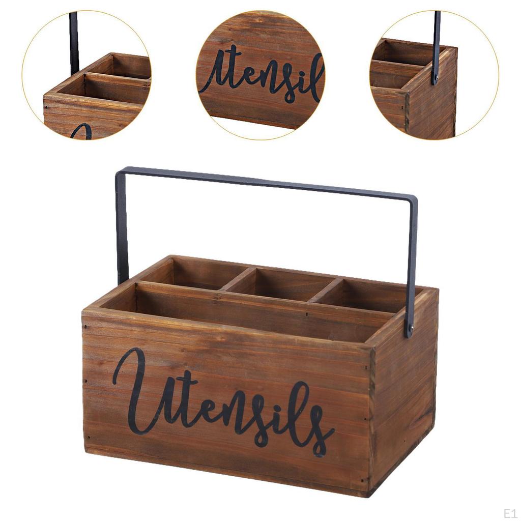 Countertop Holder for Kitchen Utensils with Compartments Forks And Spoons