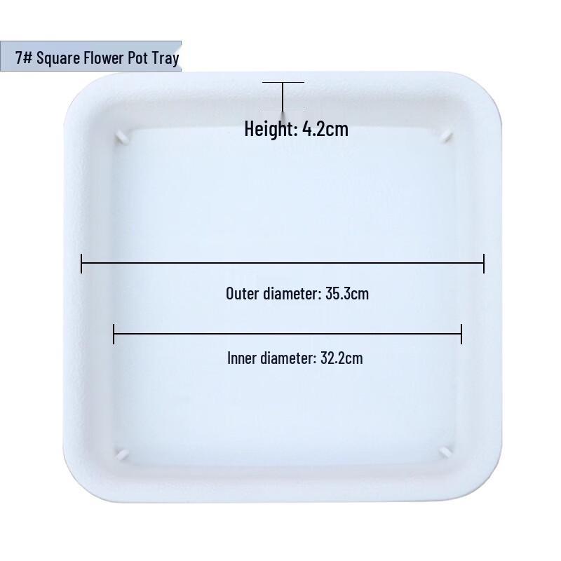 3-Pack Square Plastic Flower Pot Saucers