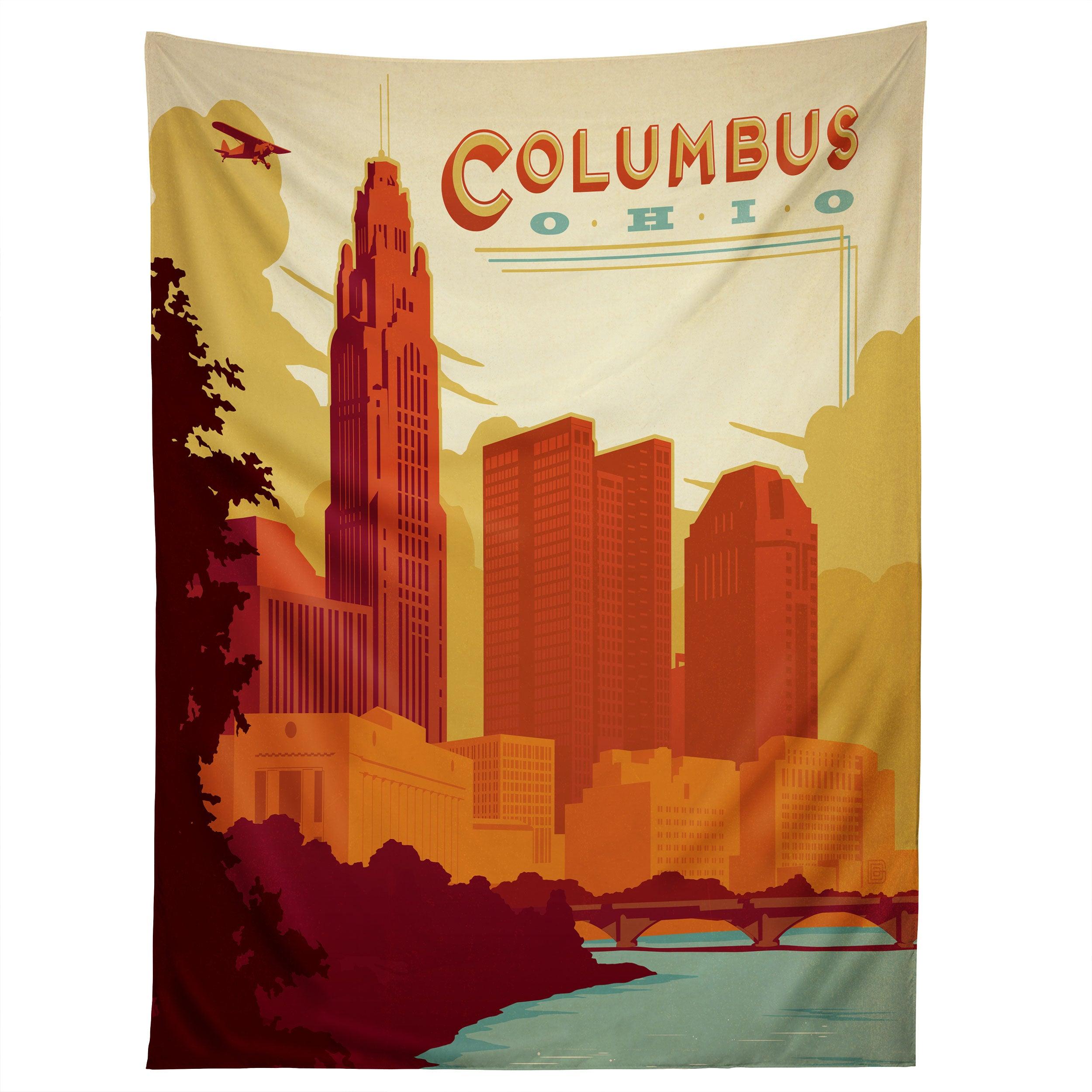 COLUMBUS OHIO tapestry 75x100 чёрный