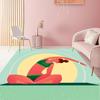 Yoga Girl in Green  Area Carpet for Living Room Children's Bedroom Sofa Doormat Kitchen Floor Tapete Anti-slip Decor Alfombra HD