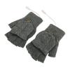 USB Wärmer Beheizte Handschuhe Klappbar Halbfingerlos Elektronisch Gestrickte Handhandschuhe für Männer Frauen Winter Dunkelgrau