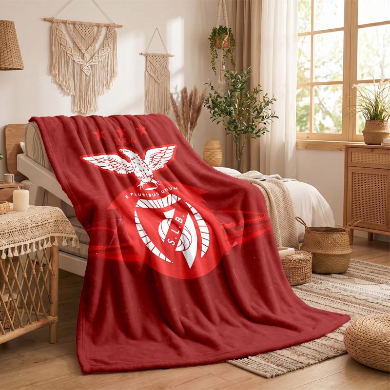 Benfica Print Flannel Blanket Soft Warm Sofa Bed Throw Blanket For Home Office Bedroom