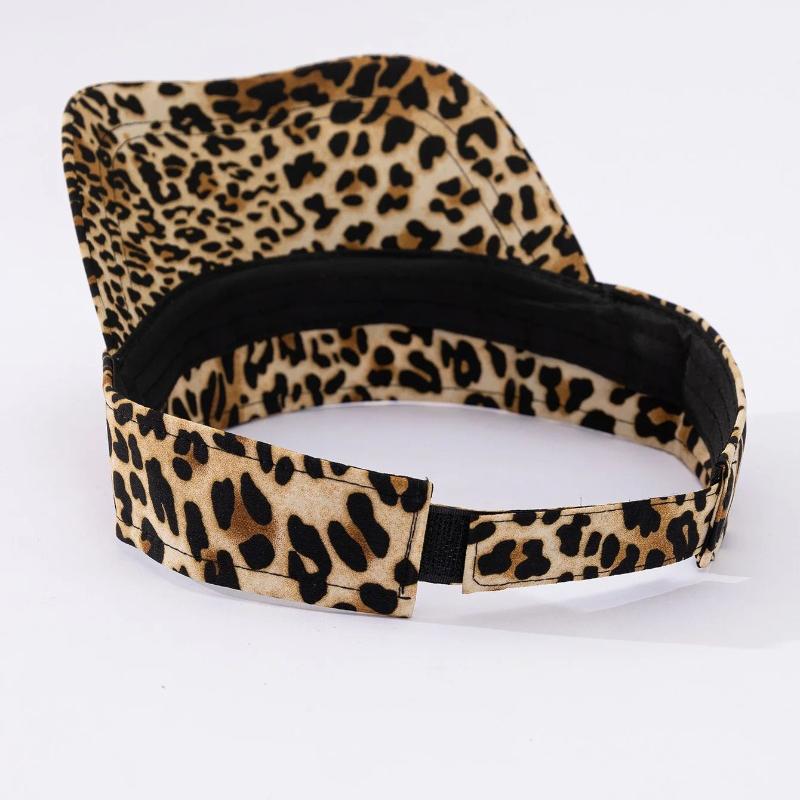 New Summer Sunshade Hat Women's Empty Top Hat Fashion Leopard Print Duck Tongue Hat Sun Protection Breathable Curved Brim Hat
