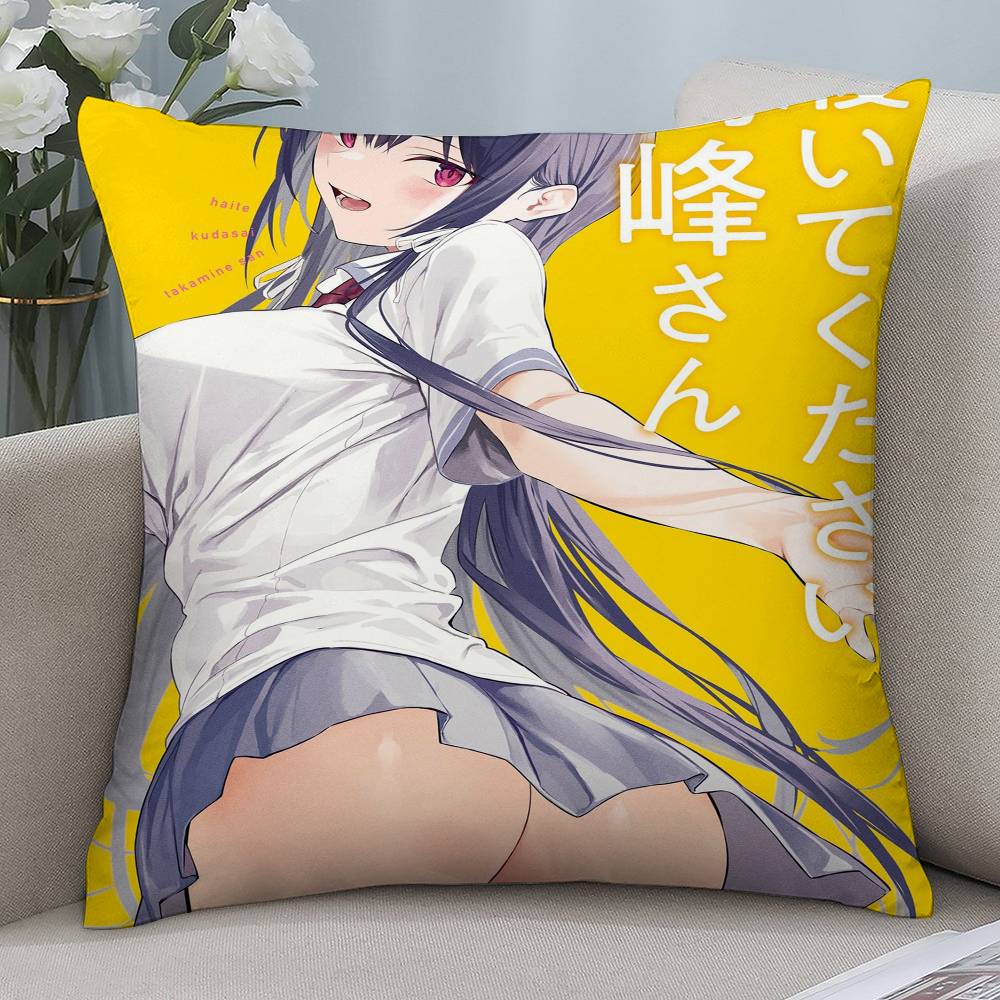 Anime Haite Kudasai Sexy Girl Pillow Case Short Plush Double-sided Print Square Throw Pillow Covers Sofa Home Cushion Decor