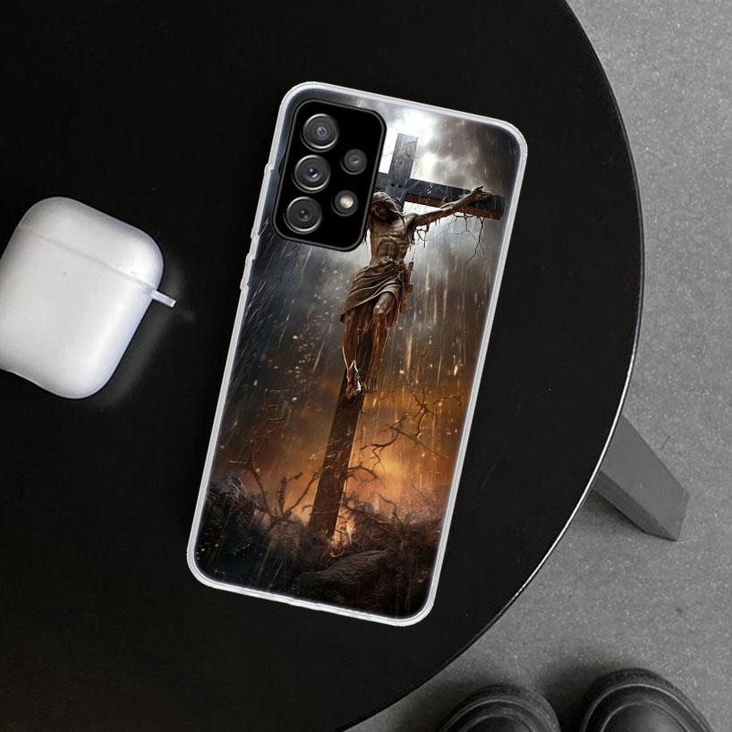 Christian Cross Design Phone Case Cover for Samsung Galaxy A12 A22 A32 A52 A72 A02S A51 A50S A31 A20S A10S Note 20 Ultra 10 Plus
