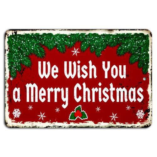 

We Wish You a Merry Christmas Vintage Rustic Holiday SignAluminum 20x30cm（7.8x11.8inch）