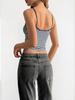 Retro Striped Low-Cut High-Waist Slim-Fit Women's Crop Vest - 2026 Spring/Summer Collection