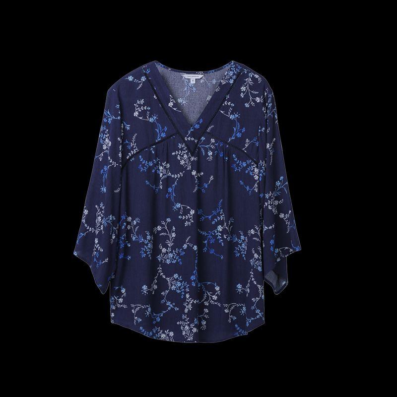 

Летняя стильная рубашка с принтом, больших размеров, с длинным рукавом, хлопок-шелк Blue M