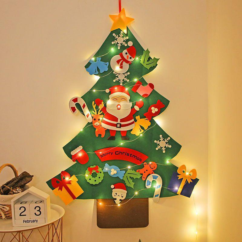 1Set Felt Christmas Tree Non-Woven Fabric Holiday Decoration Ornament 3D Mini Christmas Tree