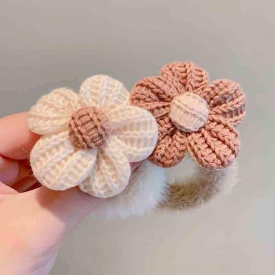 Weiches Khaki-Blumen-Gummiband, Haarseil, Haargummis, Gummiband, Pferdeschwanz-Haar-Accessoires