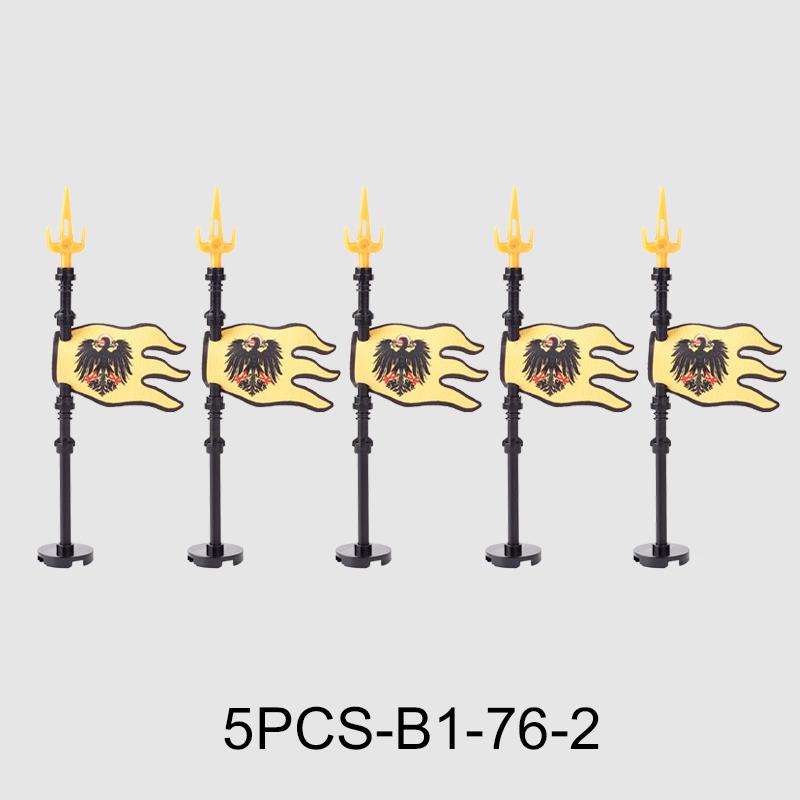 Medieval Military Flag Series War Castle Knight Soldier Warrior Accessories Building Blocks Ancient Holy Rome Bricks Toys Gifts