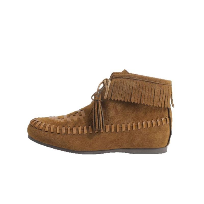 Hot-selling Cowhide Anti-velvet Leather Boat Shoes Women's Flat-bottomed Su-sui Bow Tassel Non-slip Soft-soled Single Shoes