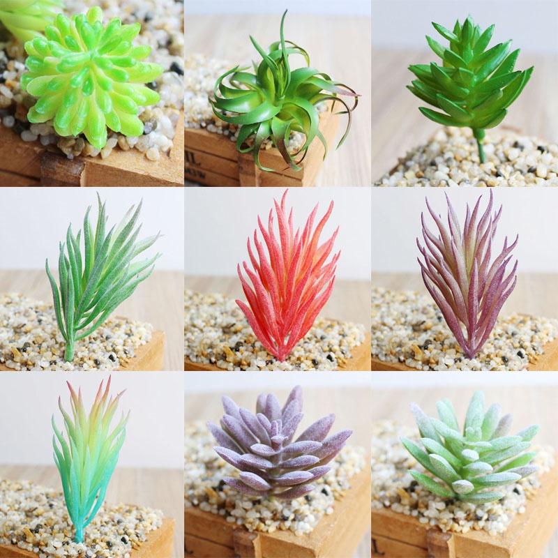 Artificial Succulents Mini Plant Fake Diy Home Office Desk Garden Decor Floral