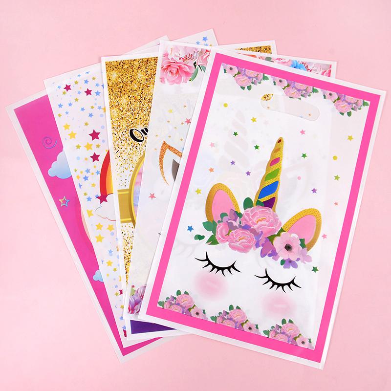 10-30Pcs Unicorn Candy Bag Gift Cookie Packaging Bags Kids Unicorn Theme Birthday Party Supplies Wedding Baby Shower Decoration