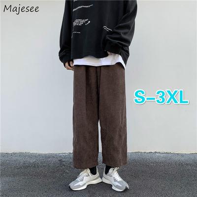 Pantaloni Casual Bărbați Mărime Plus 3XL Cordoial Solid Pantaloni Drepți Bărbați Larg Ins Chic Talie Elastică Trendy Stil Coreean Streetwear