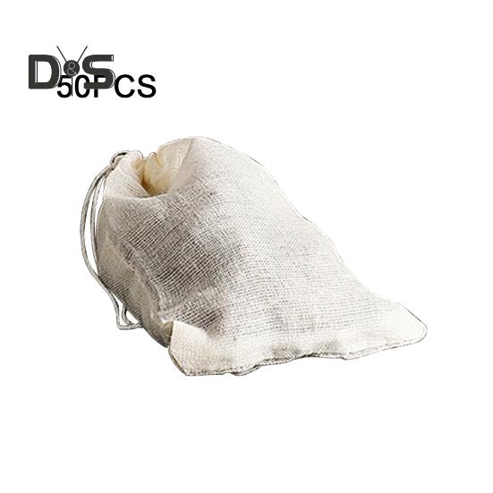 50 Pcs Spice Bags for Cooking Soup Reusable Drawstring Bag Tea Bags Unbleached Cheesecloth Bag for Straining Making Tea