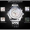 JARAGAR 212 Men New Automatic Mechanical Watch Fashion Business Leisure Multifunctional Stainless Steel Wristwatch for Male Gift