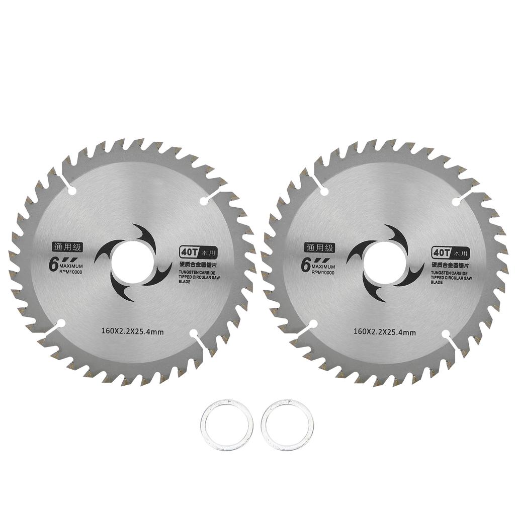 2Pcs 6in 40 Teeth Hard Alloy Universal Wood Usage Woodworking Cutting Saw Blade Web