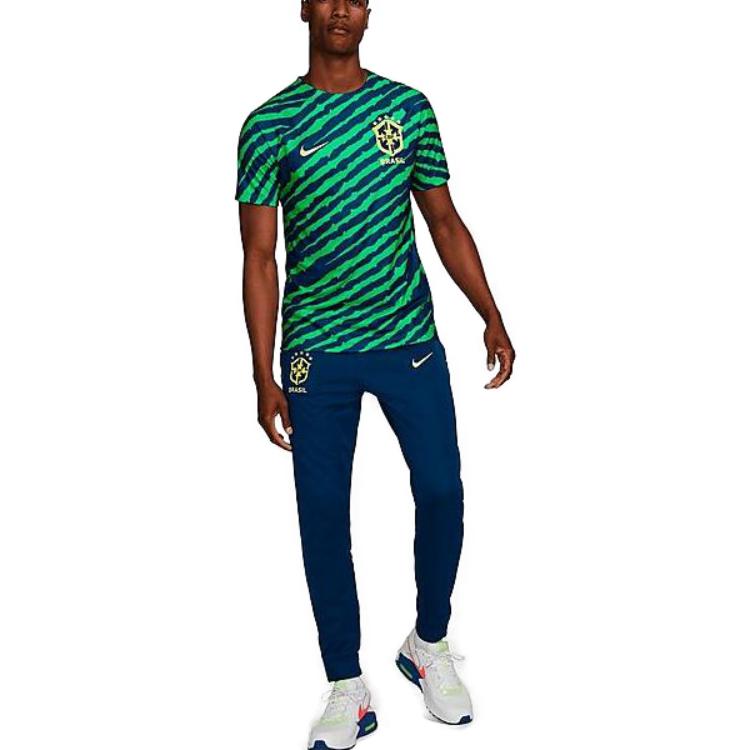 Nike T Shirts Men's Green Crew Neck Moderate Straight Fit DM9544-490