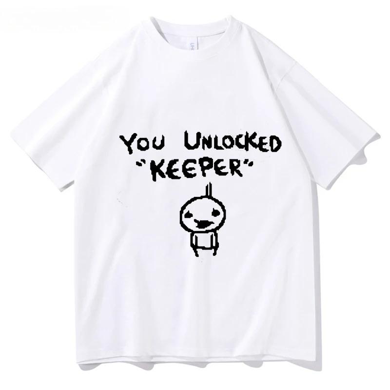 Hip Hop Binding of Isaac Print Tshirt Unisex Women Oversized You Unlocked Keeper T Shirt Cotton Tee Hip Hop Tshirt Tops Streetwear