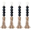 M-Modern-Kleiderschrank Kunsthandwerk Bauernhaus Rustikal Holzperlen-Girlande Heimdekoration Hängender Schubladengriff Geschenkanhänger Türgriff Mit Quaste