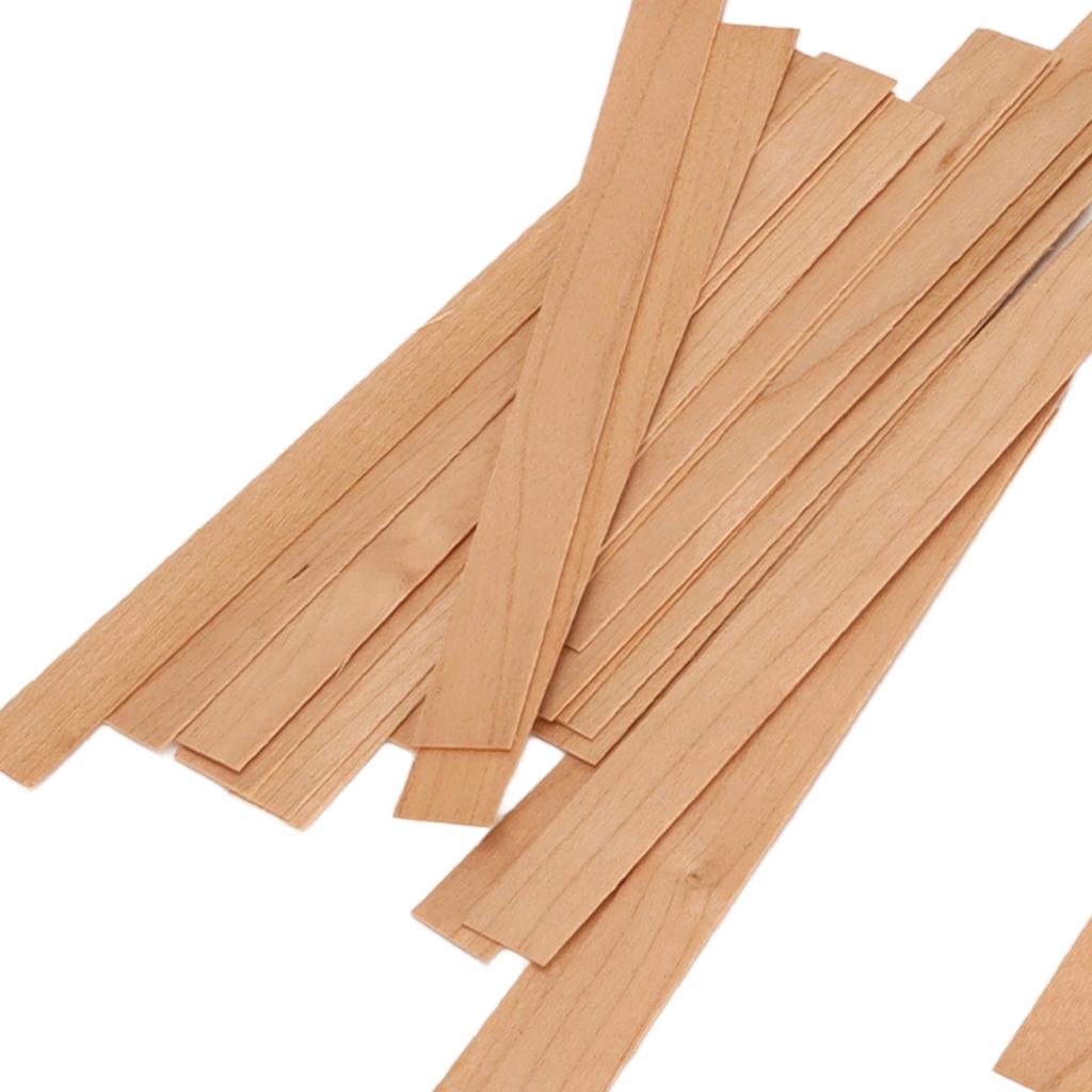 33Pcs Wood Candle Wicks Handcraft DIY Degradable Eco Friendly Smokeless Candle Wicks with Base for DIY Candle Making