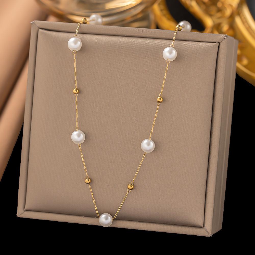 French Titanium Steel Heart Choker Necklace And Bracelet Set Sweet Peach Heart Tassel Design Women Jewelry