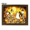 Modern Holiday Home Accents Ghost Photo Frame Lamp, Halloween Lighted Shadow Box, Seasonal Shelf Gothic Skeleton Table Centerpiece for Bedroom Living