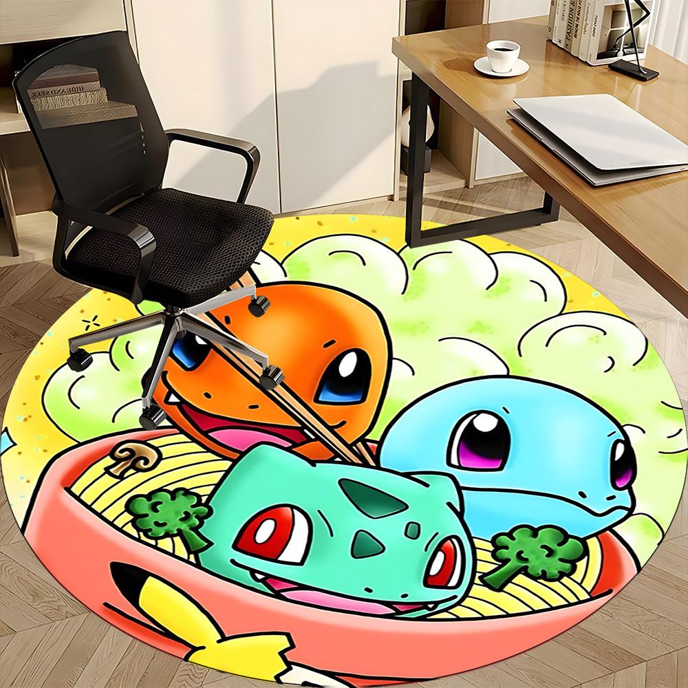 1pc Pokémon Friends Office Round Area Rug, Under Office Chairs Bedroom Living Room Home Decor  a1022238