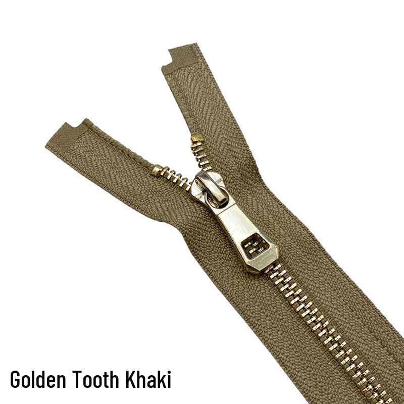 No. 5 Metal Open-End Self-Locking Zipper for Clothing, Leather Goods, Bags, and Jackets.