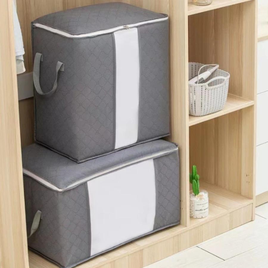 Large plastic storage bag organizer Multi-purpose rectangular wardrobe container suitable for bedding, blankets, and clothing