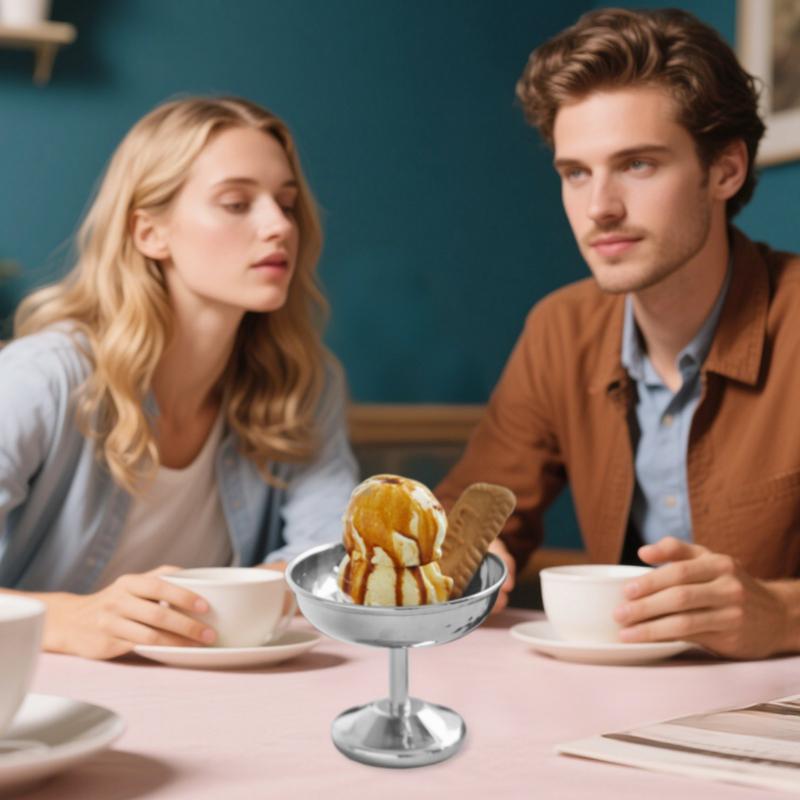 

Stainless Steel Dessert Cup Pudding Cups Salad Dessert Holder Space Saving Snack Fruit Goblet Container For Pudding Parfait червоний