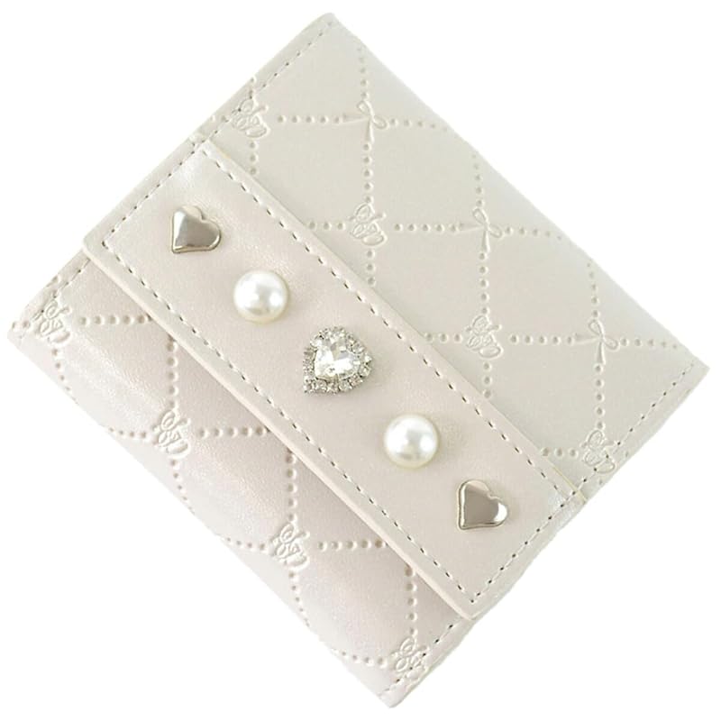 

[SecretDoor] pearl trifold wallet ladies mini wallet small wallet woman trifold wallet Mitsuori wallet mini cute compact folding wallet Life easy to
