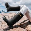 Simple high tube men's rain shoes Luya all-round wading shoes anti-beam of light extra high rubber shoes non-slip black rain boots