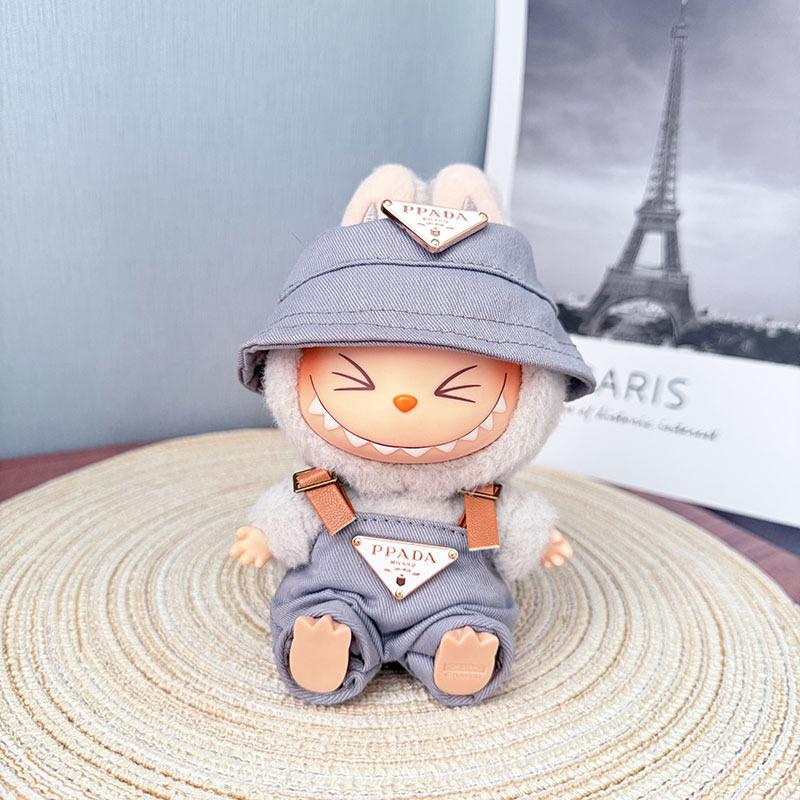 

Кулон для одежды Labubu Одежда сидящего младенца Labubu Комплект брюк с ремешком в виде перевернутого треугольника