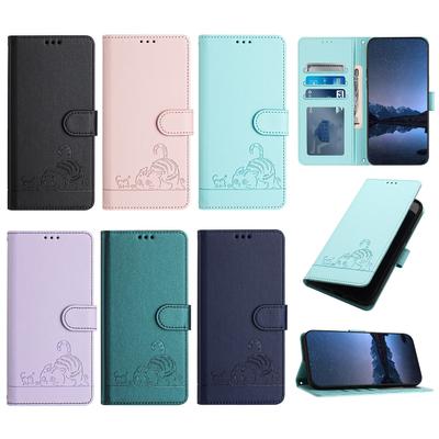 PU-Leder-Telefonbuch-Brieftaschenhülle „Katzen fangen Mäuse“ für Tecno Camon 19, Spark 9, Pova 4, Spark Go 2023, Pop 7, Spark 10C, Spark 10 5G, Camon 20, Spark 20 ...