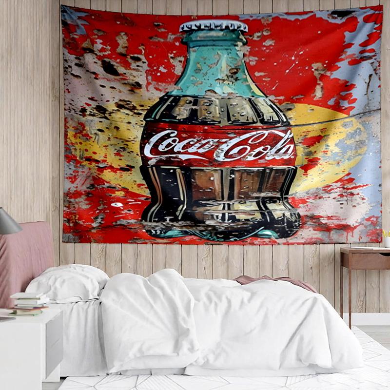 1PC Coca-cola Artwork Design Tapestry, Unique Design Tapestry, Suitable for Bedroom,Livingroom, Playroom,Heartwarming Holiday Gifts