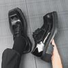 Mens Derby Shoes Casual Business Retro Thick Sole Platform Loafers PU Leather Slip-On Style