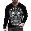 Autumn Winter Men's Christmas Pullover Long Sleeve Top Loose Fit Spring Skeleton Youth Men Round Neck Casual T-shirt