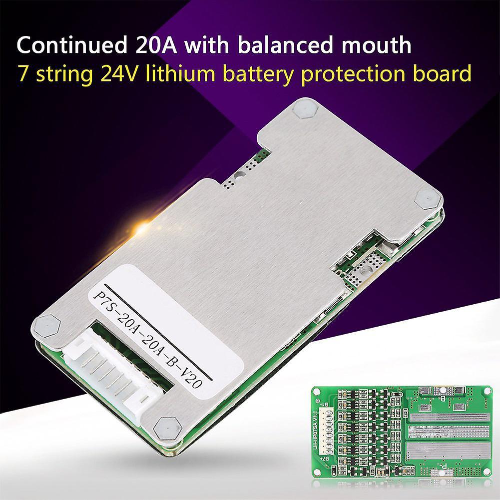 Scheda di Protezione BMS per Batteria 24V 20A 7S Litio Li-ion 18650 con Bilanciamento