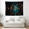 Gothic Enchanted Forest Art Tapestry Dark Academia Fantasy Lantern Aesthetic Tapestries Boho Vintage Wall Hanging Decor Bedroom