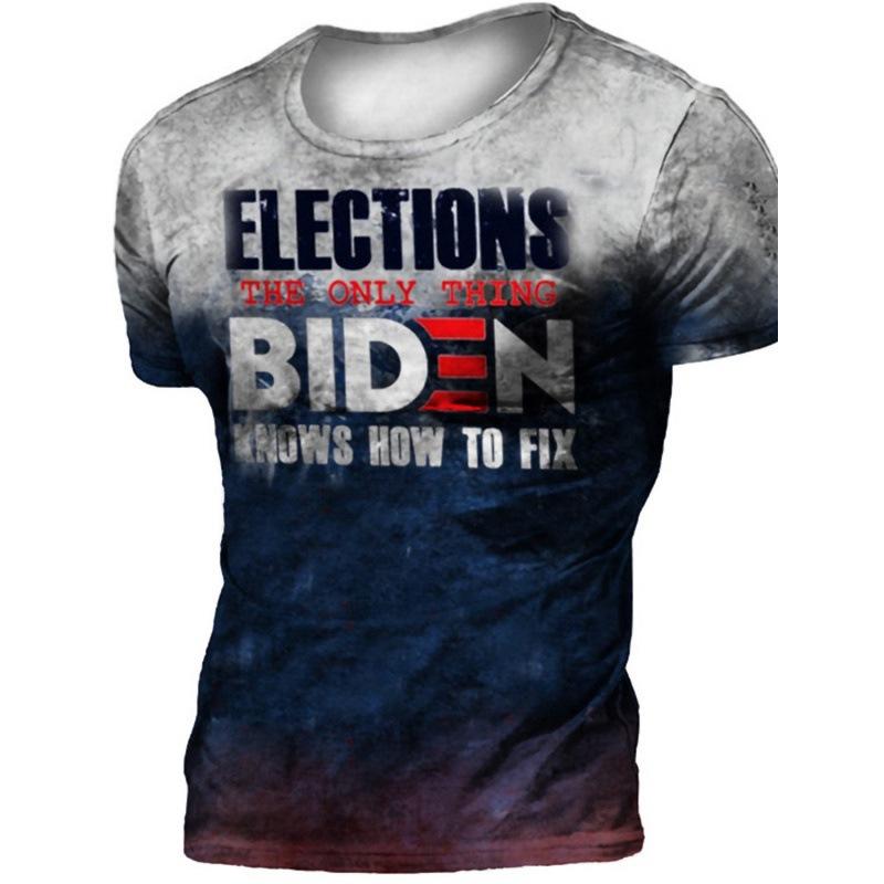 Summer Men's Short Sleeved 3D Digital Printed T-shirt with Street Trendy Patterns