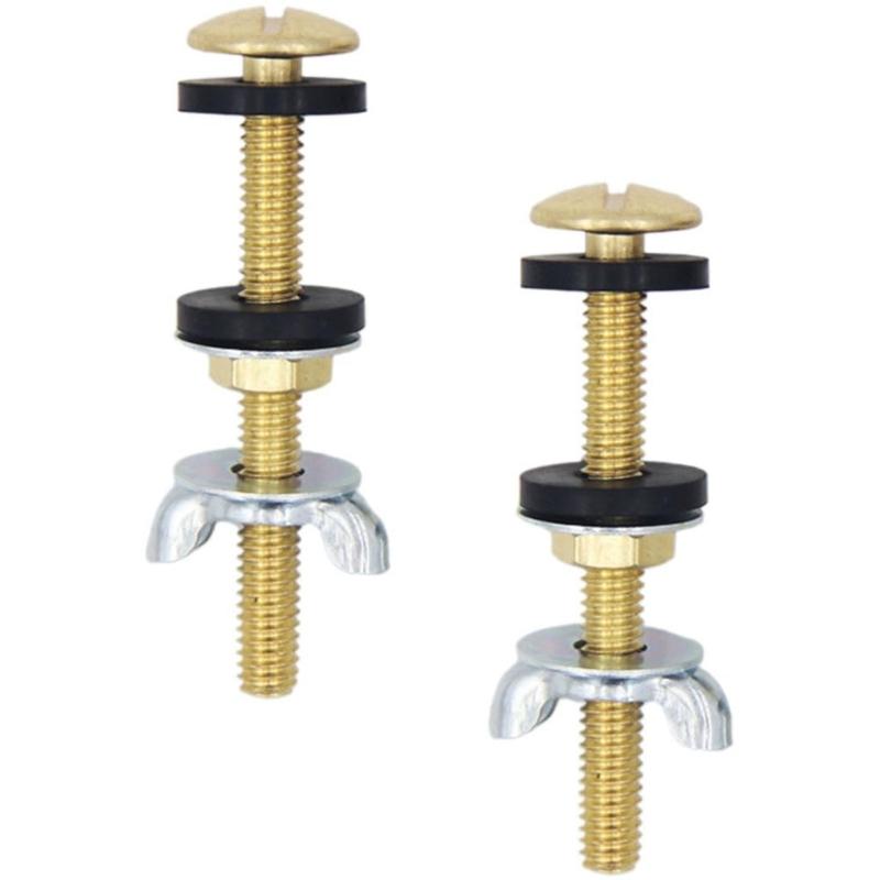 Strong Toilet Tank Mounting System Rustproof Metal Bolts Locking Nuts Sealing Gaskets Universal Application for House