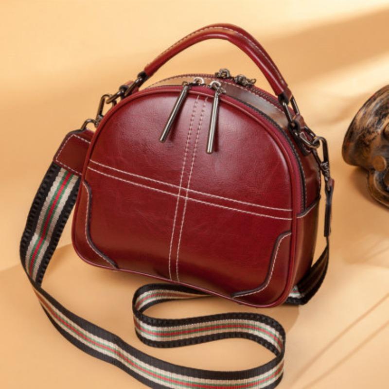 Luggage Leather Solid Color Crossbody Bag Genuine Leather Car Stitched Women's Shoulder Bag