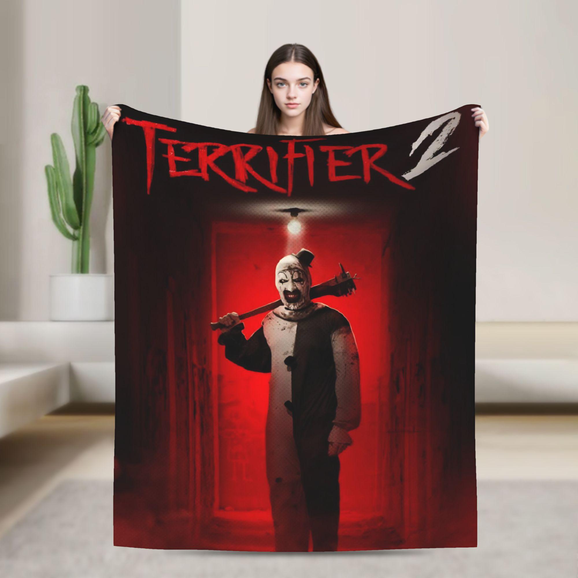 

Terrifier Flannel Blanket Winter Horror Movie Warm Soft Bedding Throws for Child Outdoor Fashion Bedspread Sofa Bed Cover 75x90cm