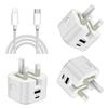 Pd20w British Standard Charger Qc3.0 Foldable Plug Charger Head For Apple Samsung Phones